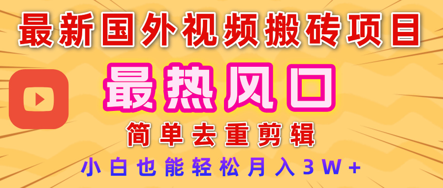 2025最新热门风口，国外视频搬砖项目，简单去重剪辑，小白也能轻松月入3W+-展望网