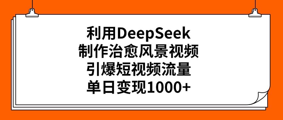 利用DeepSeek，制作治愈风景视频，引爆短视频流量，单日变现1000+-展望网