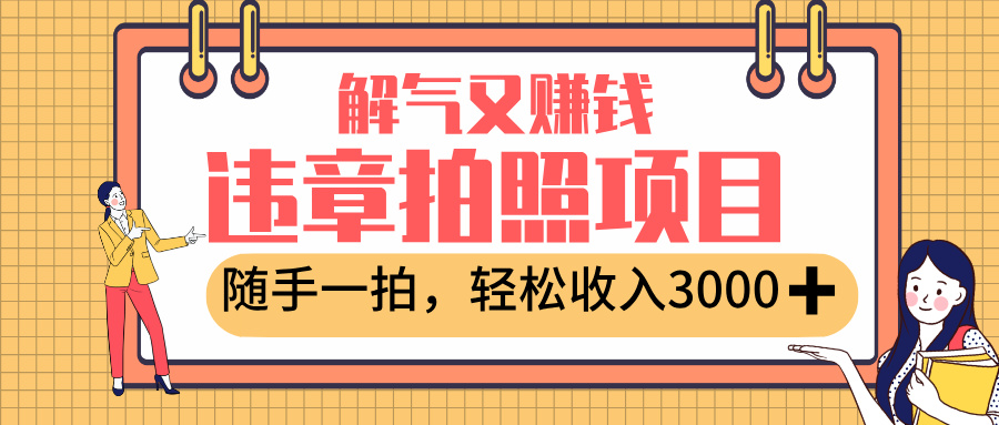 最新违章拍照赚钱，解气又赚钱的项目，随手一拍，轻松收入3000+-展望网
