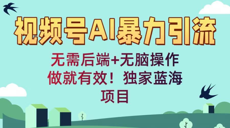视频号AI暴力引流:无需后端+无脑操作,做就有效!独家蓝海项目-展望网