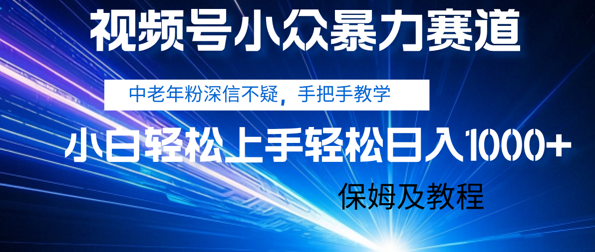 视频号小众暴力赛道，中老年人深信不疑 手把手教学，小白也能日入1000+ 保姆及教程-展望网