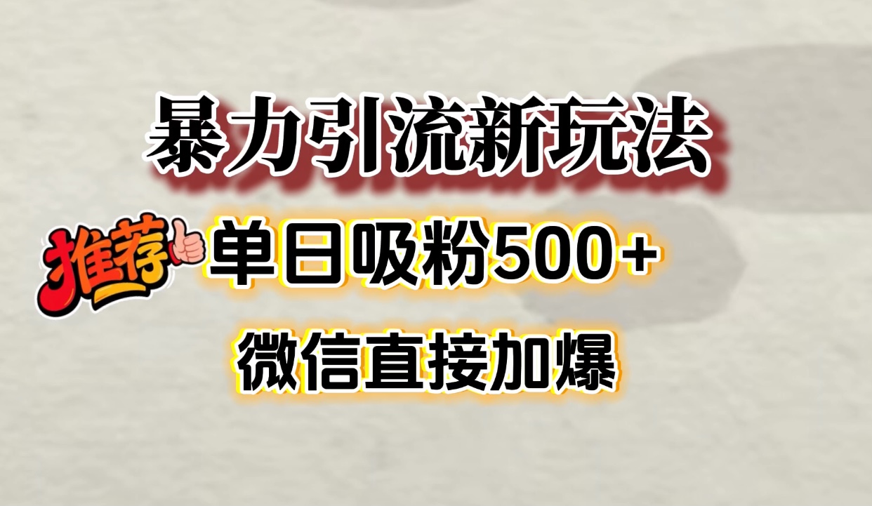 微信加爆的引流超级方法，单日吸粉500➕-展望网