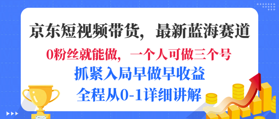 京东短视频带货，最新蓝海赛道，发视频长尾流量，未来几年躺赚被动收益，全程从0-1详细讲解-展望网