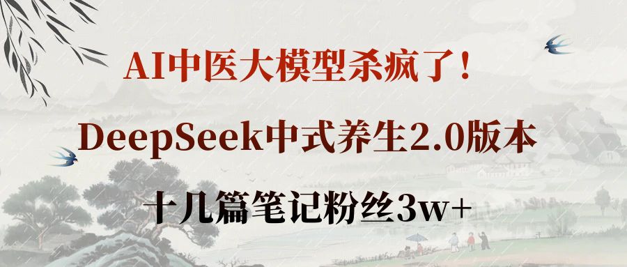 AI中医大模型杀疯了！DeepSeek中式养生2.0版本，十几篇笔记粉丝3w+-展望网
