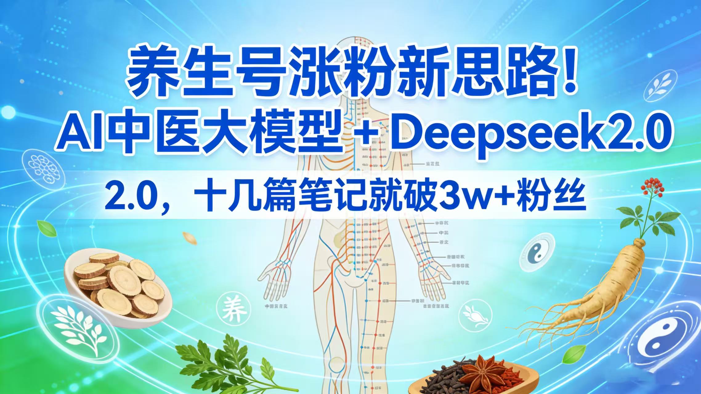 养生号涨粉新思路！AI 中医大模型 + Deepseek 2.0，十几篇笔记就破 3w + 粉丝-展望网