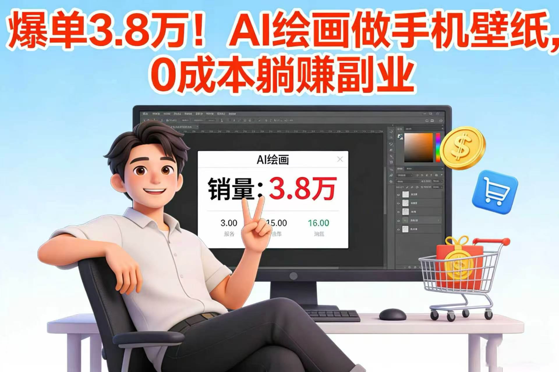 爆单 3.8 万！AI 绘画做手机壁纸，0 成本躺赚副业-展望网
