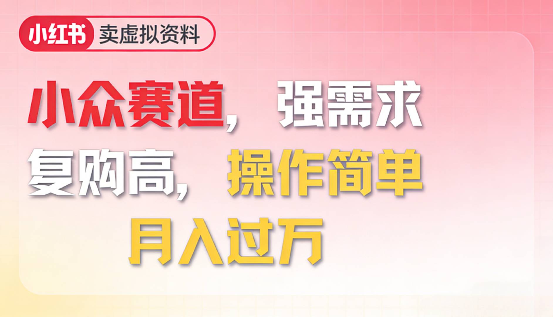 2026年就做小众赛道，强需求，复购高，月入过万，操作简单-展望网