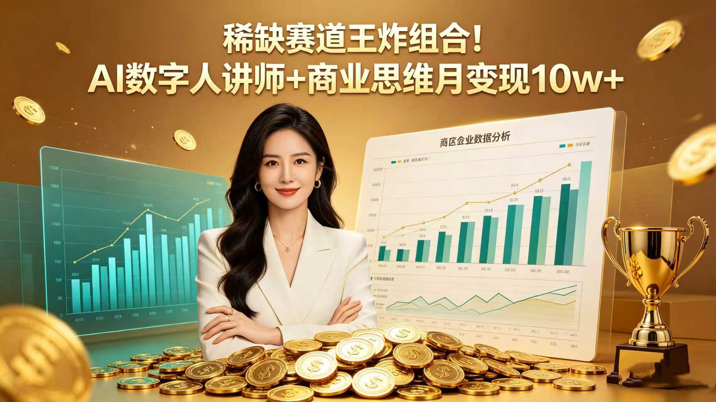 稀缺赛道王炸组合！AI 数字人讲师 + 商业思维 月变现 10w+-展望网