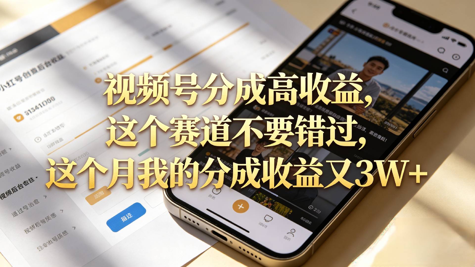 想要【视频号分成高收益】,这个赛道不要错过,这个月我的分成收益又3W+-展望网