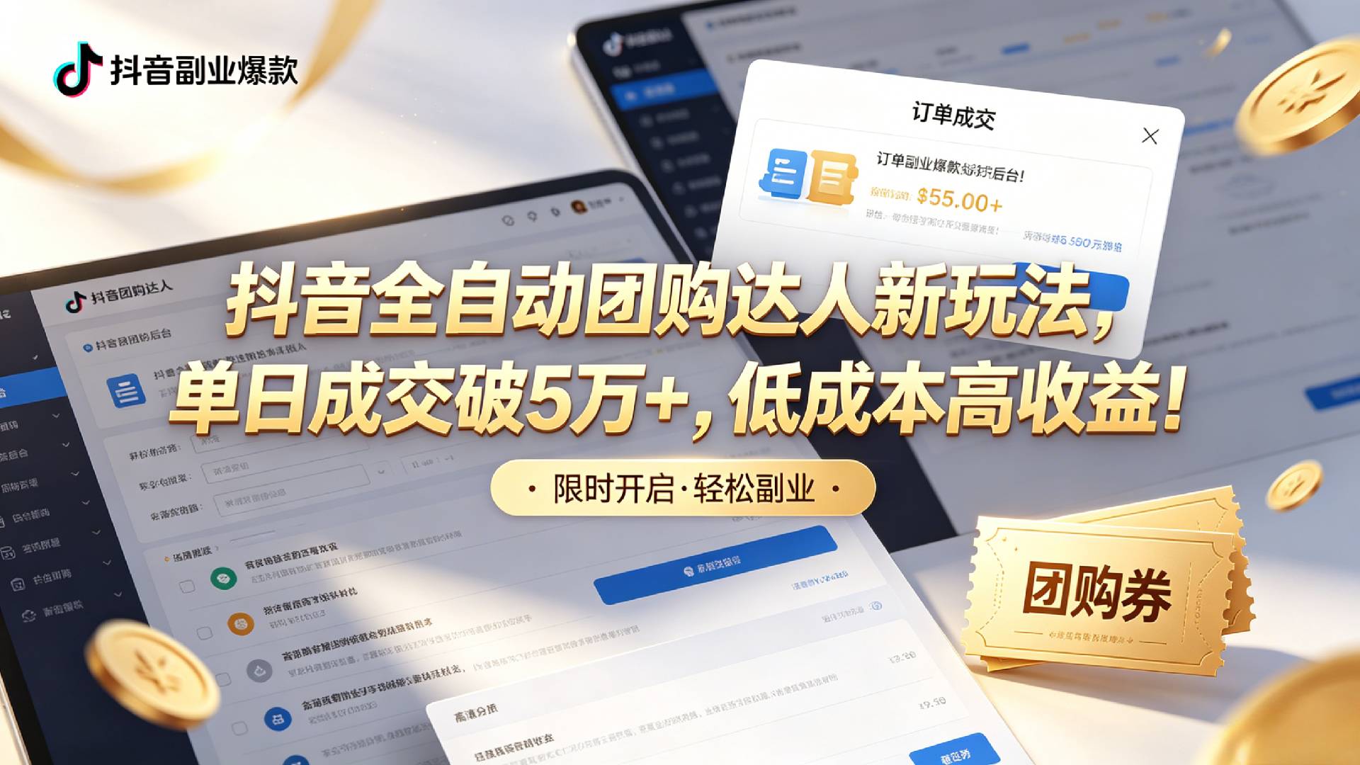 抖音全自动团购达人新玩法,单日成交破5万+,低成本高收益!-展望网