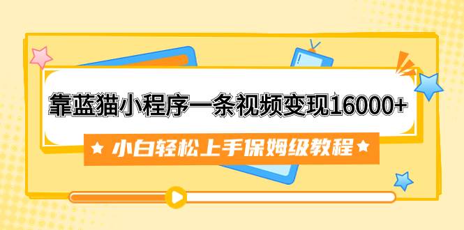 靠蓝猫小程序一条视频变现16000 小白轻松上手保姆级教程（附166G资料素材）-展望网