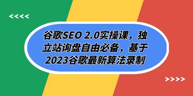 谷歌SEO 2.0实操课，独立站询盘自由必备，基于2023谷歌最新算法录制（94节-展望网