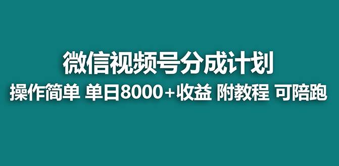【蓝海项目】视频号分成计划，单天收益8000 ，附玩法教程！可陪跑-展望网
