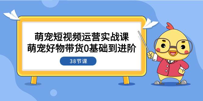 萌宠·短视频运营实战课：萌宠好物带货0基础到进阶（38节课）-展望网