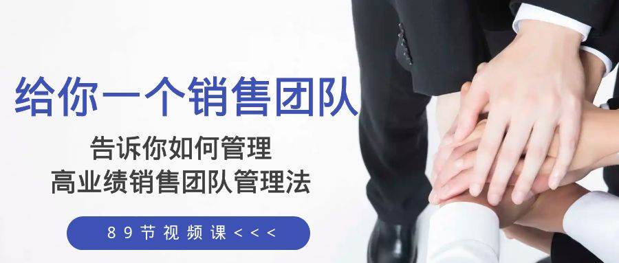 给你一个销售团队，告诉你如何管理，高业绩销售团队管理法（89节课）-展望网