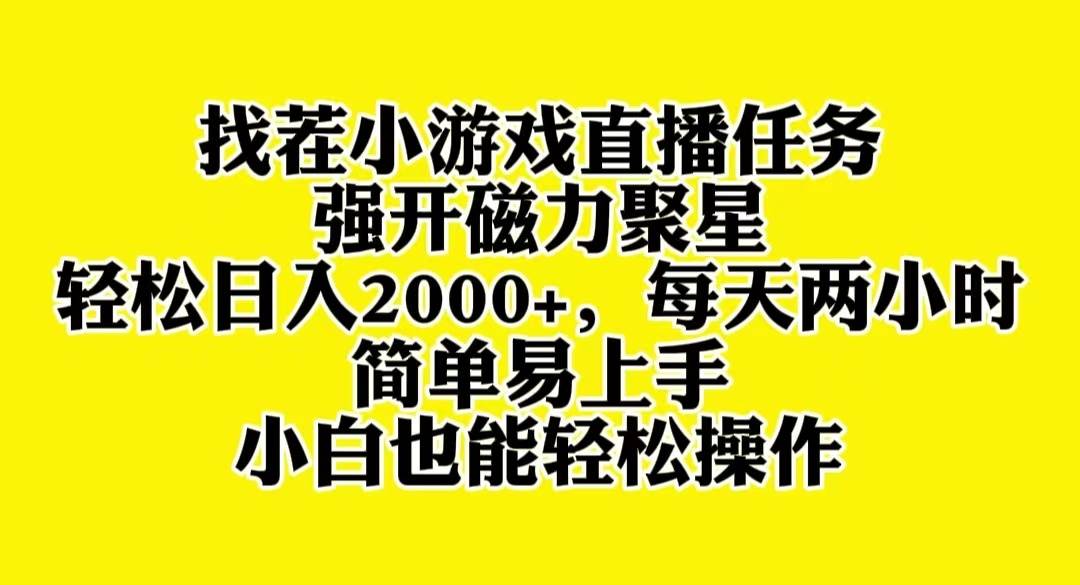 找茬小游戏直播，强开磁力聚星，轻松日入2000 ，小白也能轻松上手-展望网