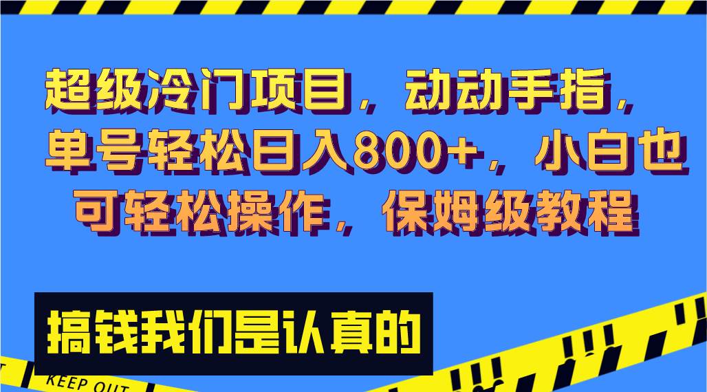 超级冷门项目,动动手指，单号轻松日入800 ，小白也可轻松操作，保姆级教程-展望网