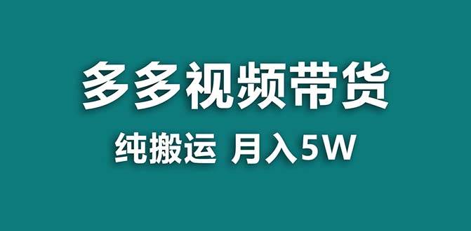【蓝海项目】拼多多视频带货 纯搬运一个月搞了5w佣金，小白也能操作 送工具-展望网