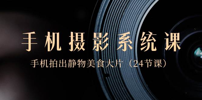 0基础-手机摄影系统课，手机拍出静物美食大片（24节课）-展望网