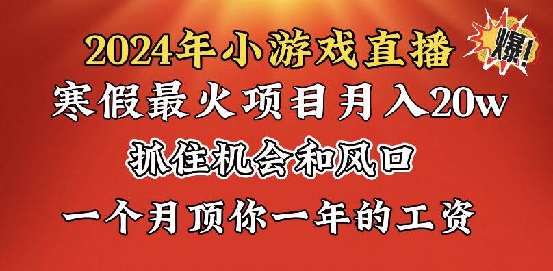 2024年寒假爆火项目，小游戏直播月入20w ，学会了之后你将翻身-展望网