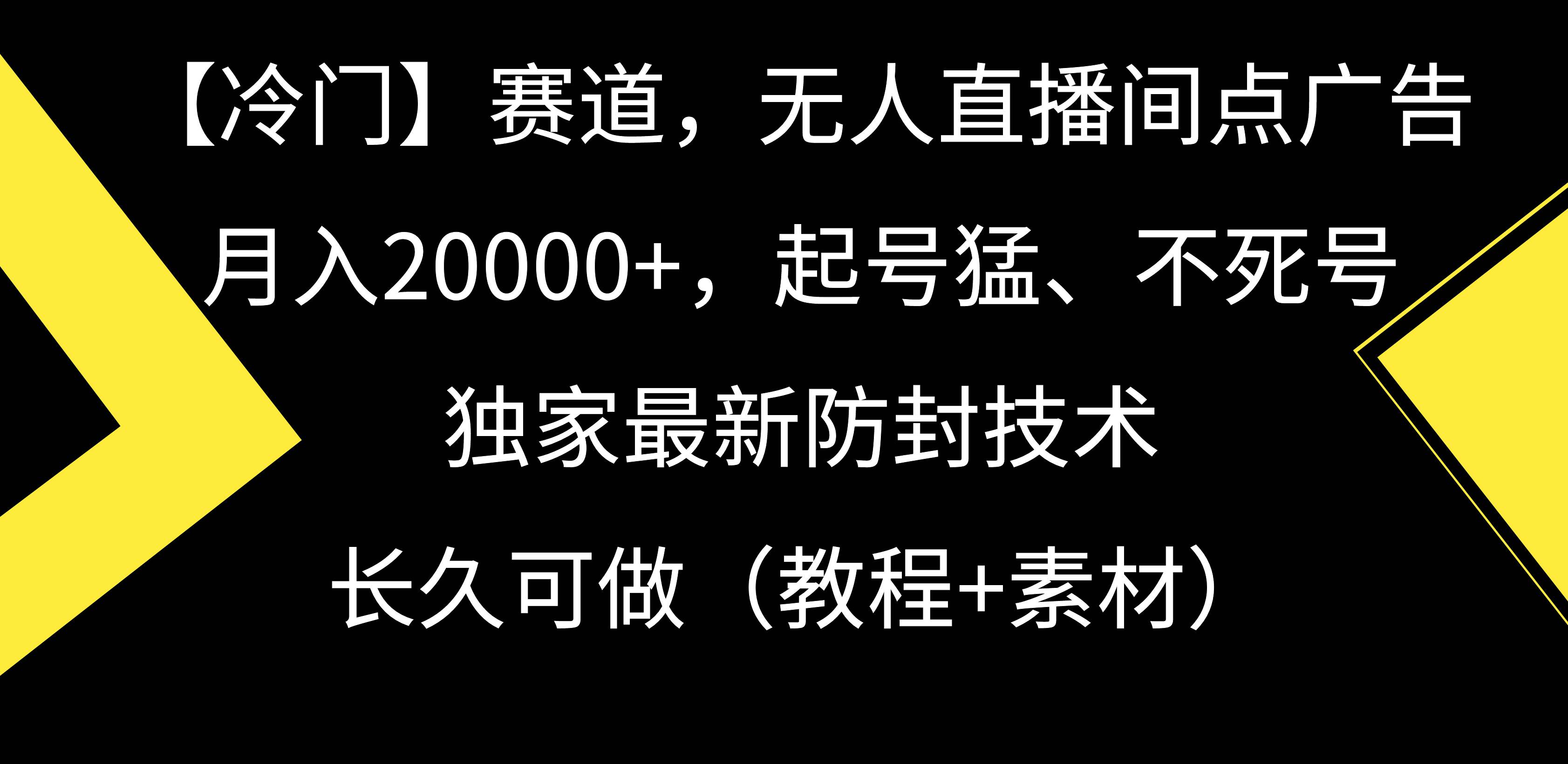 【冷门】赛道，无人直播间点广告，月入20000+，起号猛、不死号，独家最...-展望网