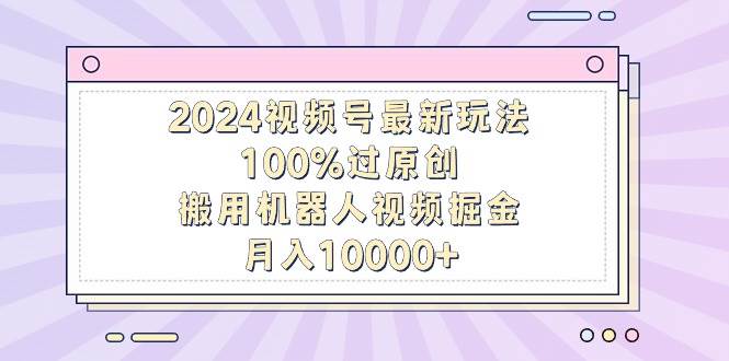 2024视频号最新玩法，100%过原创，搬用机器人视频掘金，月入10000+-展望网