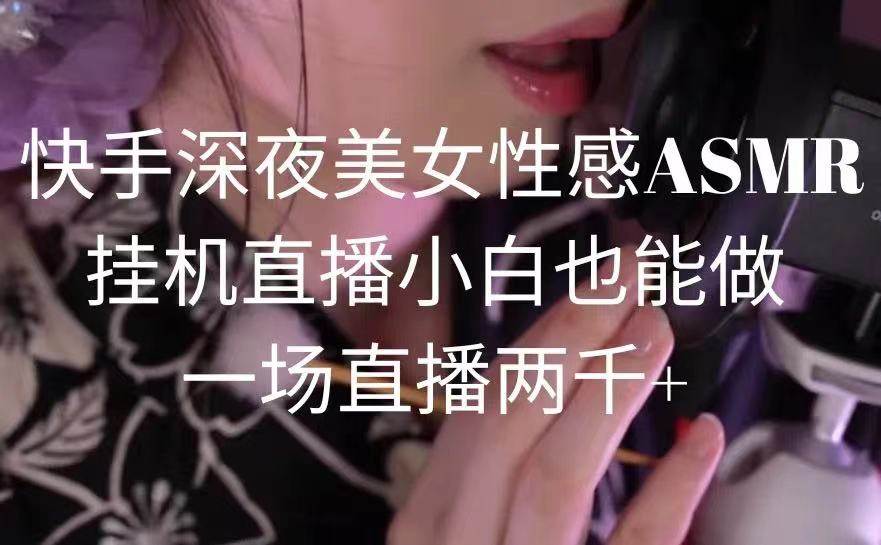 快手深夜美女性感ASMR挂机直播，小白也能做，一场直播两千+-展望网