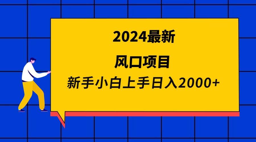 2024最新风口项目 新手小白日入2000+-展望网