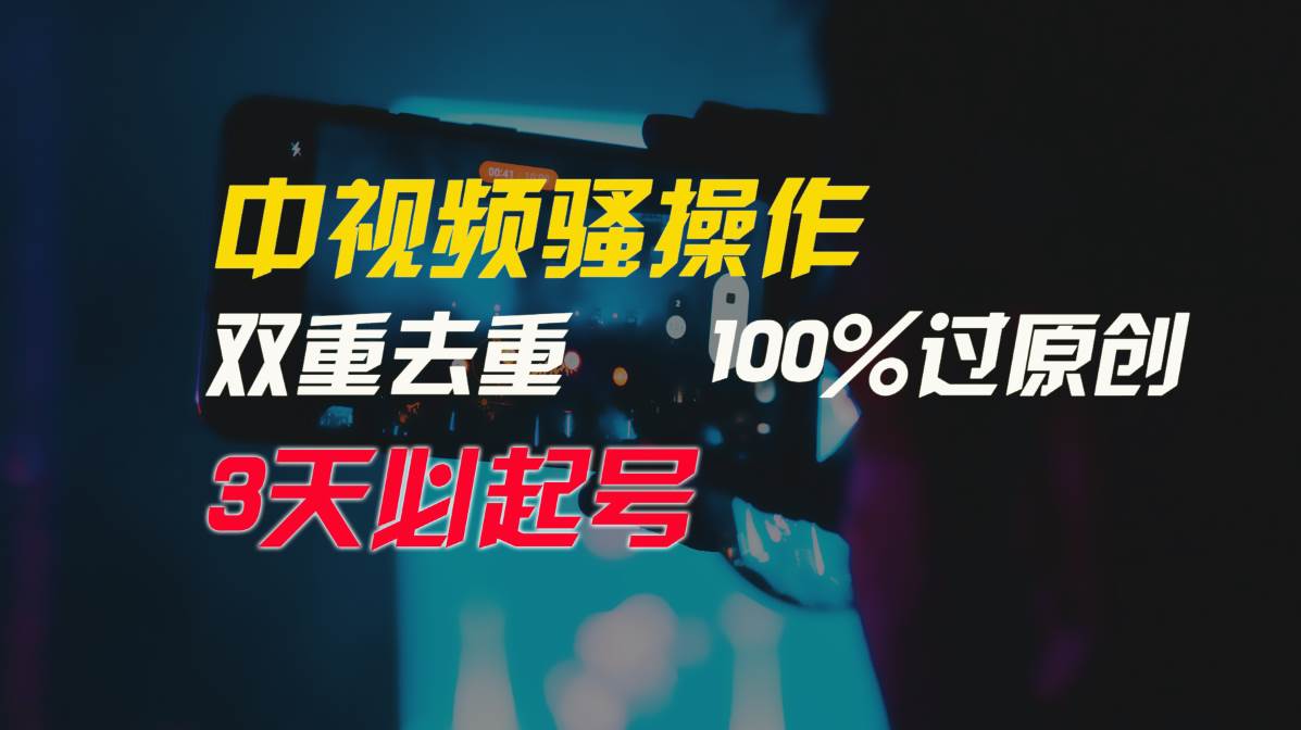 中视频骚操作，双重去重100%过原创，3天比必起号，简单无脑，月入3W+-展望网