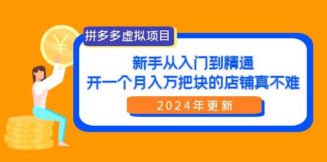 拼多多虚拟项目:入门到精通,开一个月入万把块的店铺 真不难-展望网