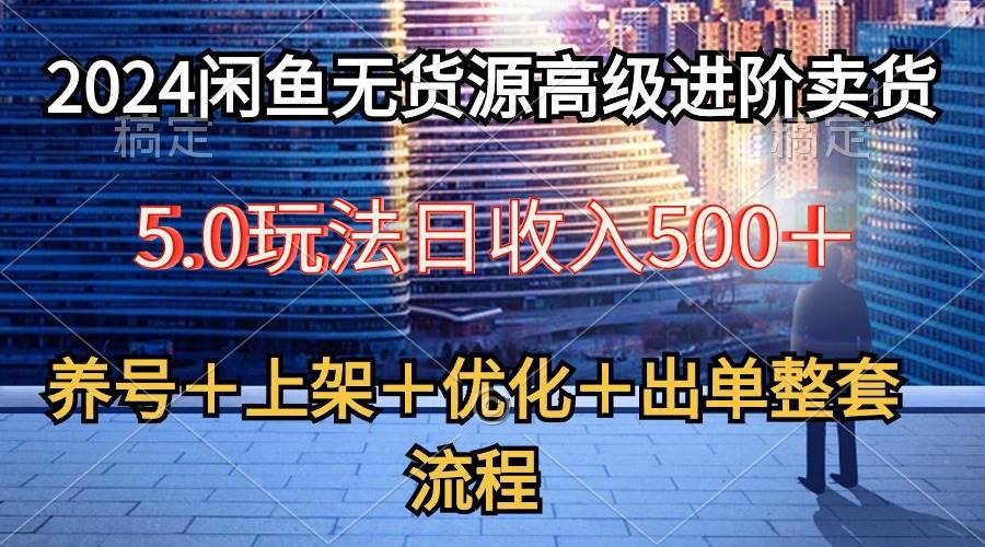 2024闲鱼无货源高级进阶卖货5.0，养号＋选品＋上架＋优化＋出单整套流程-展望网