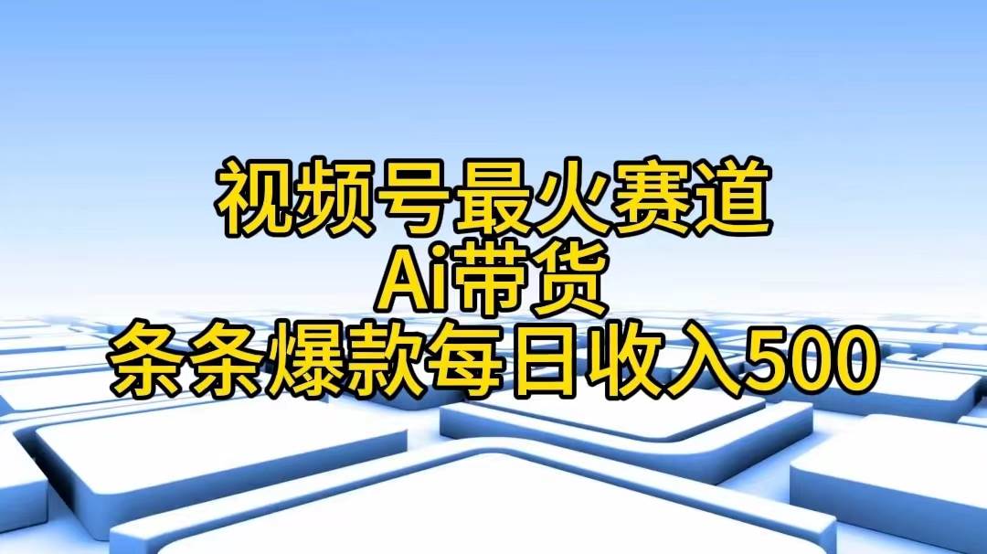 视频号最火赛道——Ai带货条条爆款每日收入500-展望网