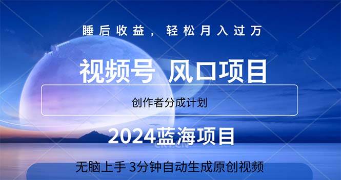 2024蓝海项目，3分钟自动生成视频，月入过万-展望网