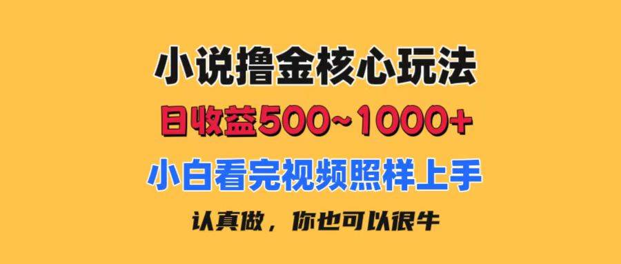 小说撸金核心玩法,日收益500-1000+,小白看完照样上手,0成本有手就行-展望网